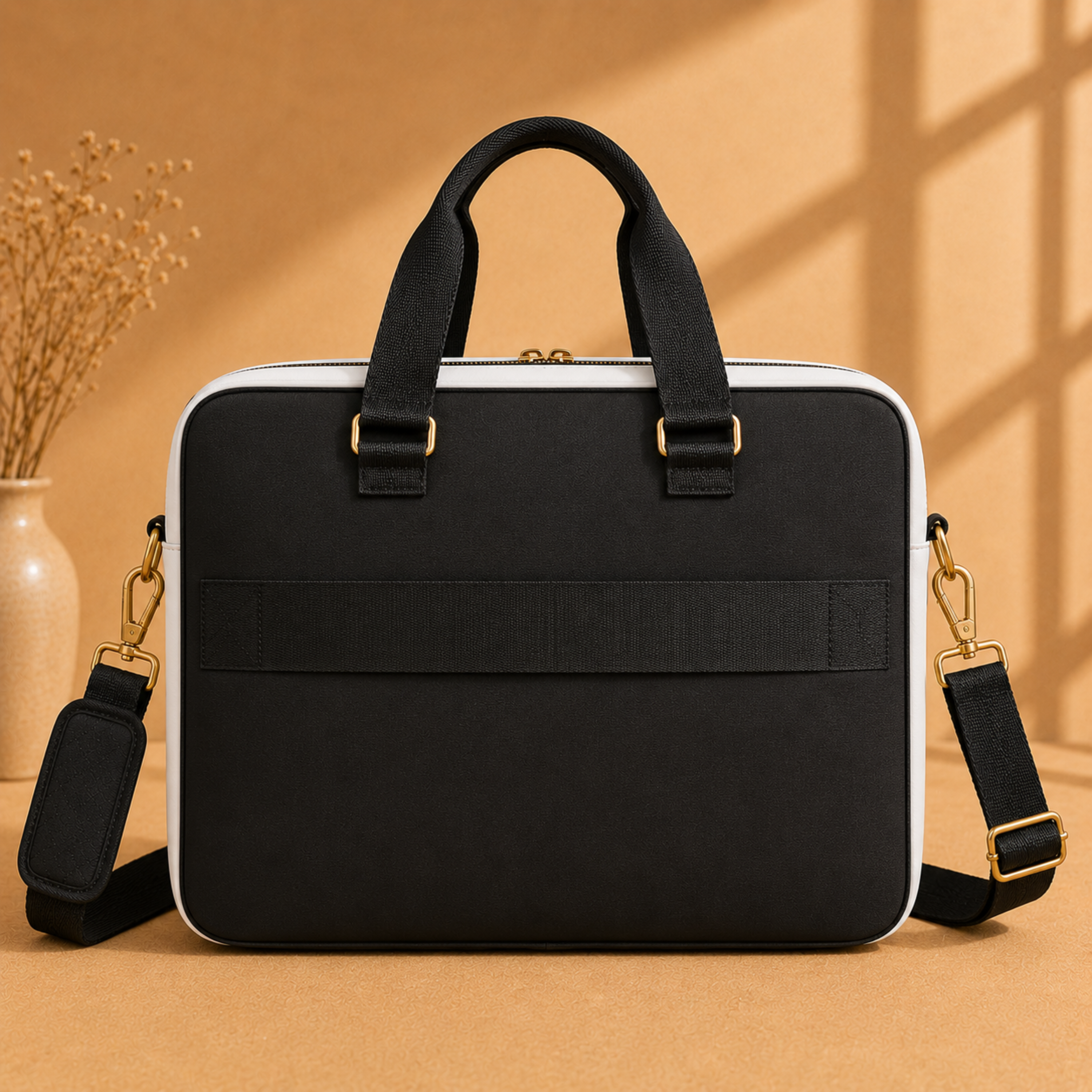 Quilted Laptop Work Tote – Elegant Multi-Compartment Office Bag