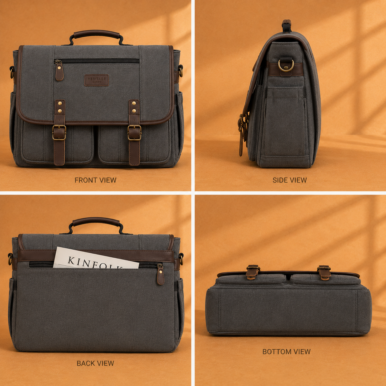 Vintage Canvas Laptop Messenger – Rugged Work & Travel Bag