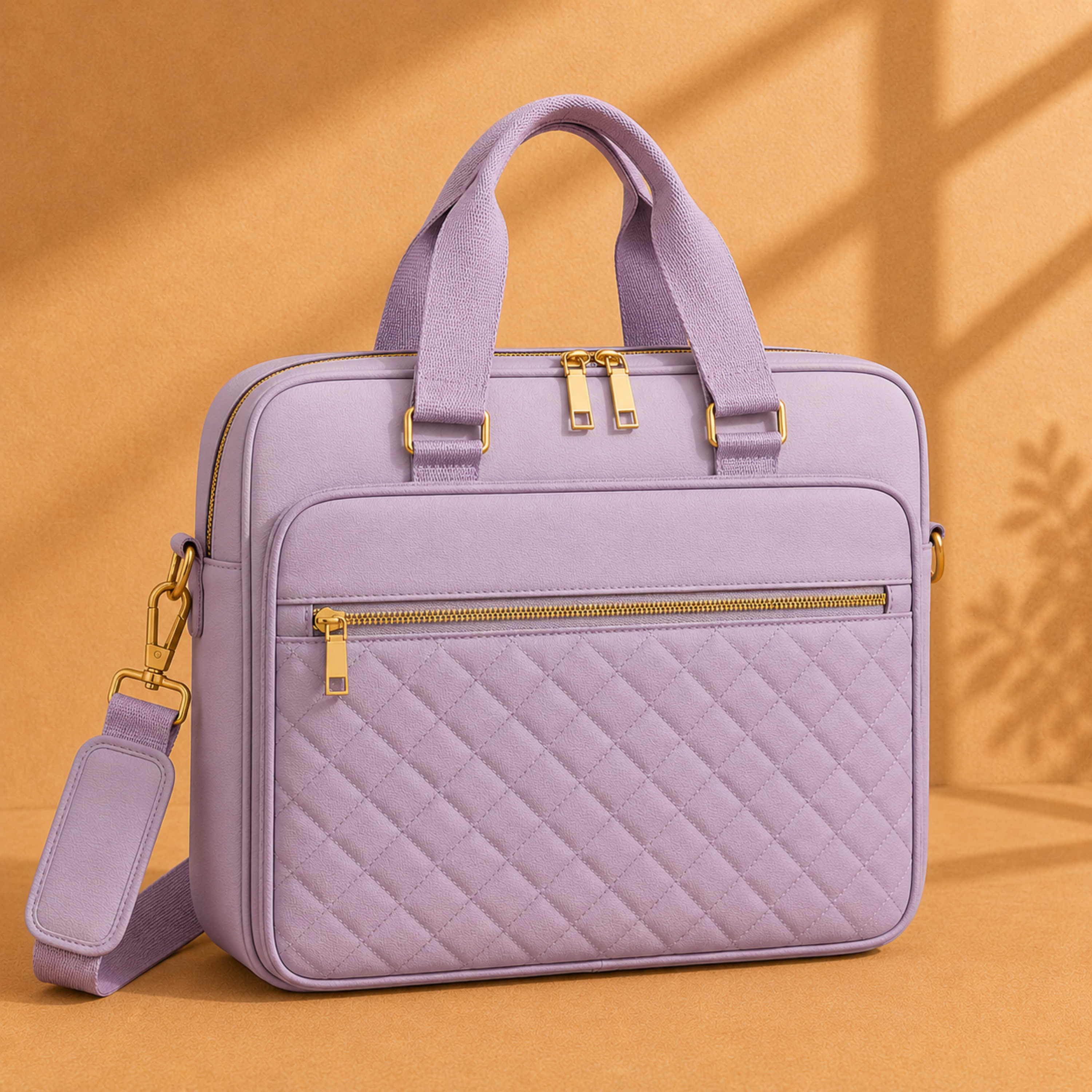 Quilted Laptop Work Tote – Elegant Multi-Compartment Office Bag