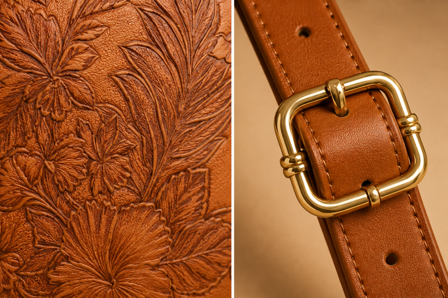 Floral Embossed Leather Laptop Tote – Elegant Work & Everyday Bag